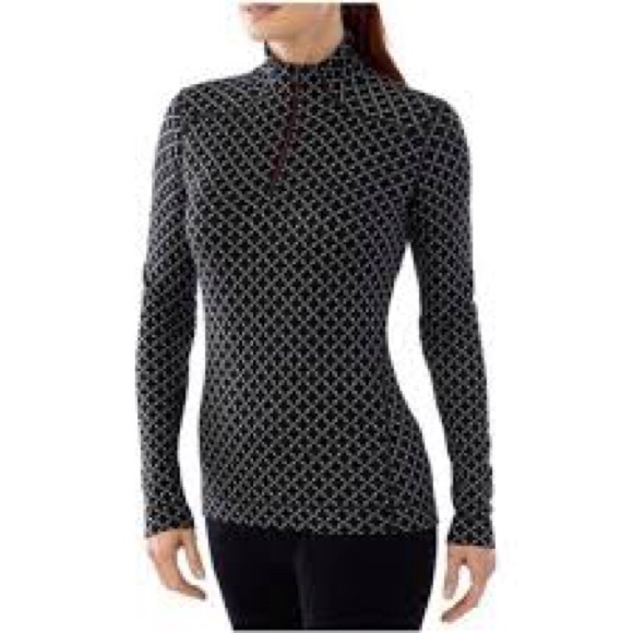 SmartWool Merino Wool Base Layer Long Sleeve Quarter Zip Top Size Large - Picture 1 of 12